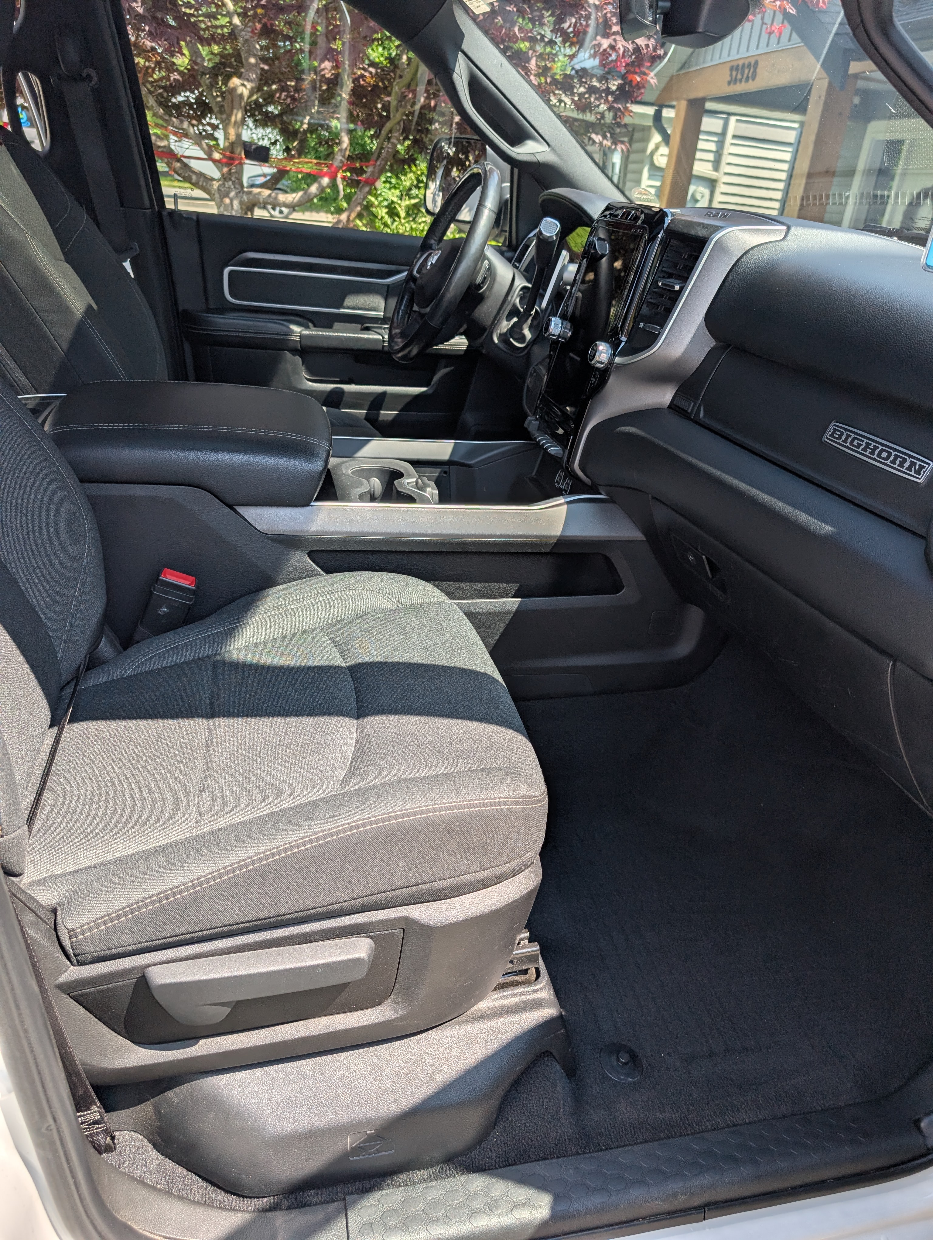 Interior, passenger side and front seats